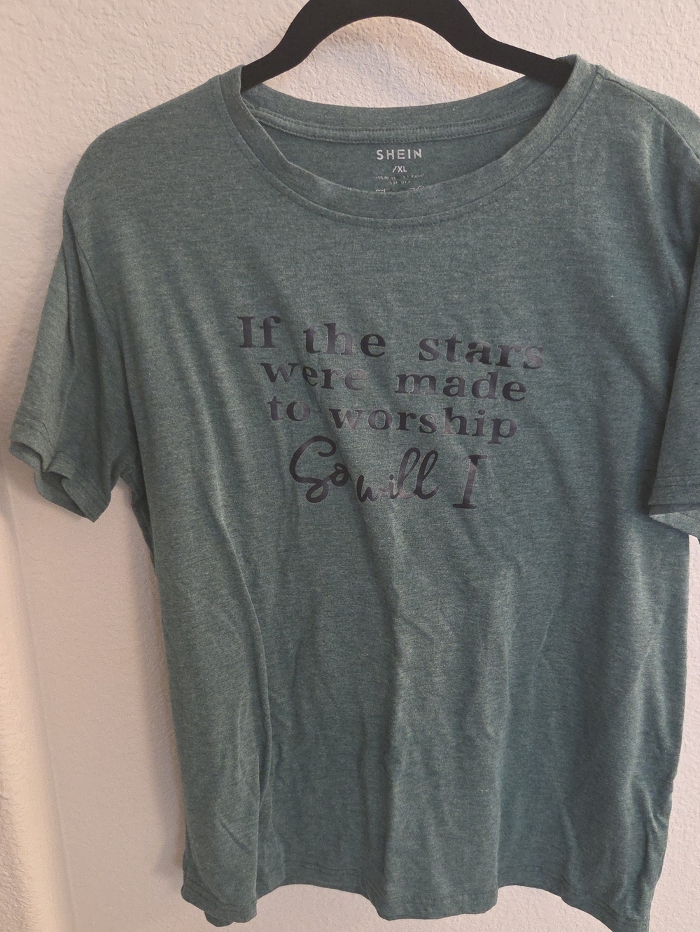 SHEIN Forest Green Graphic Tee - Inspirational Script